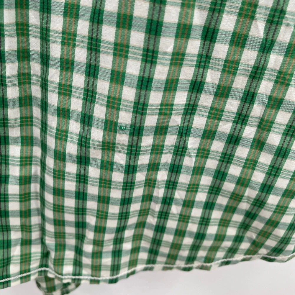 The North Face Mens XL‎ Green Gingham Plaid Long Sleeve Button Up Shirt